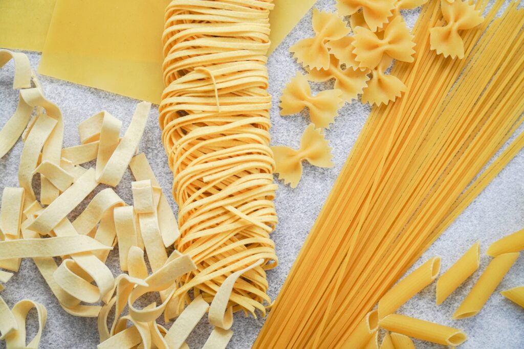 Verschillende soorten pasta